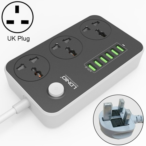 LDNIO SC3604 6 x USB Ports Multi-function Travel Home Office Socket, Cable Length: 2m, Big UK Plug