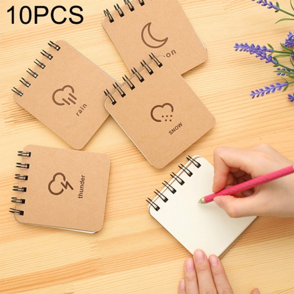 10 PCS Weather Forecast Print Binder Coil Memo Pad Notes Ruled Notepads School Office Supply, Random Style Delivery