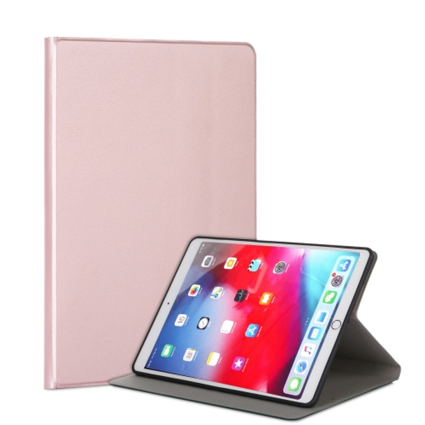 For iPad Air (2019) TPU Electric Pressed Horizontal Flip Leather Case with Holder(Rose Gold)