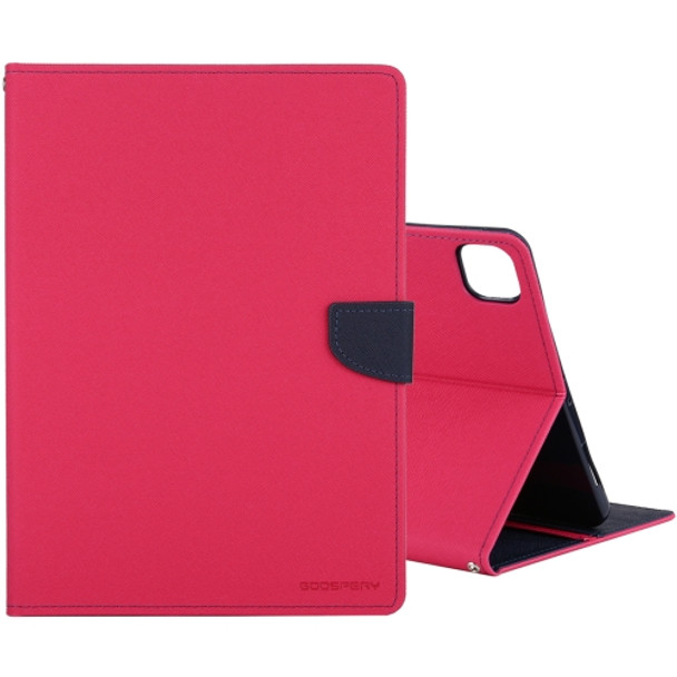 For iPad Pro 12.9 2020 GOOSPERY FANCY DIARY Cross Texture Leather Case with Holder & Card slots & Wallet (Rose Red)