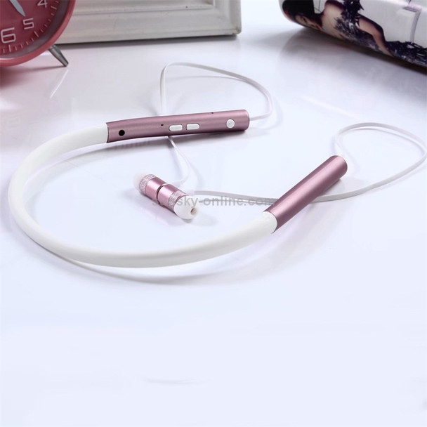 BT-790 Bluetooth 4.2 Hanging Neck Design Bluetooth Headset, Support Music Play & Switching & Volume Control & Answer(Rose Gold)