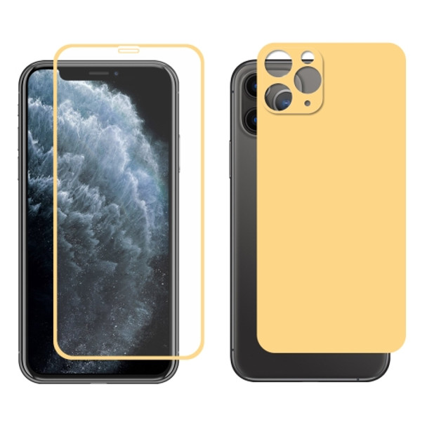 For iPhone 11 Pro ENKAY Hat-prince Full Glue 0.26mm 9H 2.5D Front Tempered Glass Full Coverage Film and Black Film with Camera Lens Protector Function(Gold)