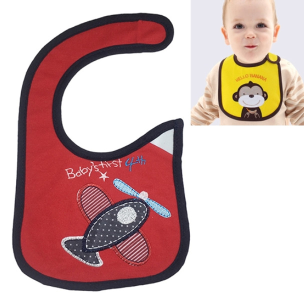 3 PCS Baby Bibs Cute Cartoon Pattern Toddler Baby Waterproof Saliva Towel Cotton Fit 0-3 Years Old  Infant Burp Cloths(Red plane)