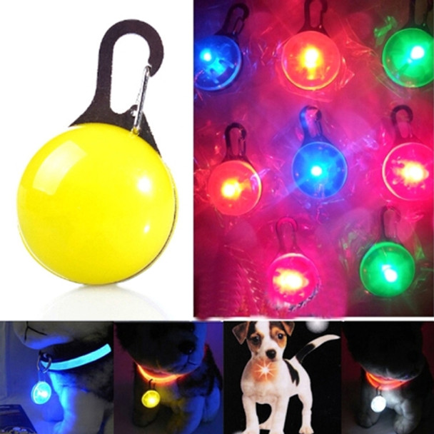 LED Flashlight Dog Cat Collar Glowing Pendant Luminous Bright Decoration Collars(Yellow)