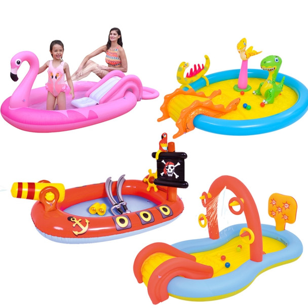 Home Large Cartoon Animal Drama Pool Water Spray Inflatable Swimming Pool Slide Pool( Slide Spray Water)