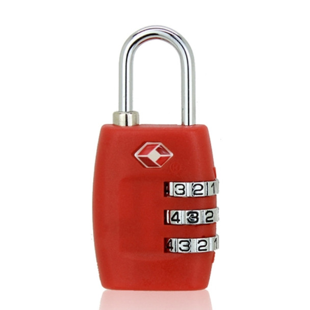 2 PCS Customs Luggage Lock Overseas Travel Luggage Zipper Lock Plastic TSA Code Lock(Red)