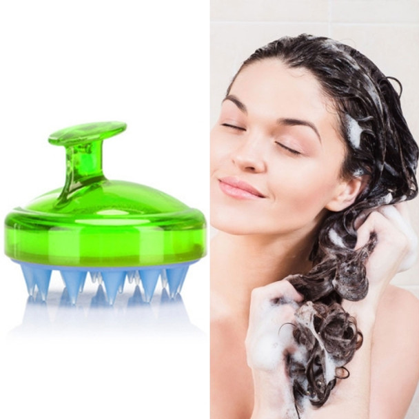 Silicone Head Scalp Massage Brush Hair Washing Scalp Cleanse Comb (Translucent Green)