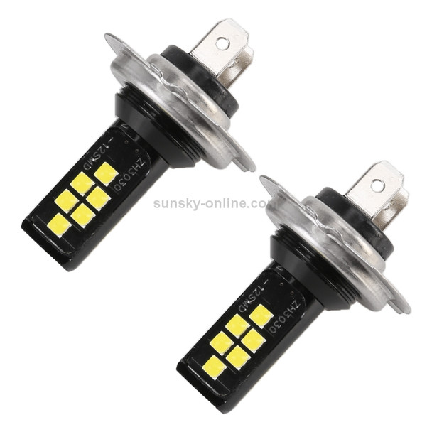 2 PCS H7 DC9-16V / 3.5W / 6000K / 320LM Car Auto Fog Light 12LEDs SMD-ZH3030 Lamps, with Constant Current (White Light)