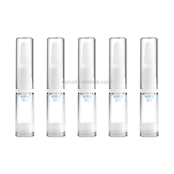 5 PCS Clear Empty Travel Portable Refillable Plastic Airless Vacuum Pump Bottle Containers, 5ml