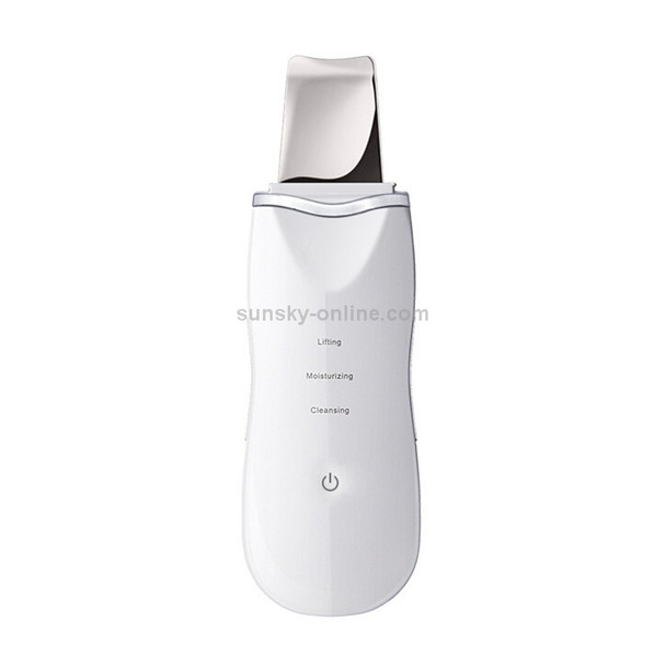 2W Ultrasonic Vibration Face Cleansing Machine Dead Skin Cleaner Scrubber Shovel Tool Face Beauty Instrument (White)