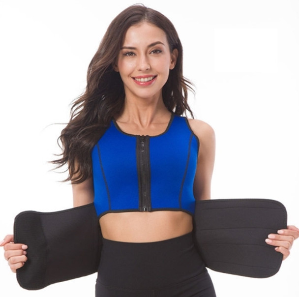 Neoprene Corset Yoga Vest Sweat Suit Postpartum Belly Belt, Size:S(Blue)