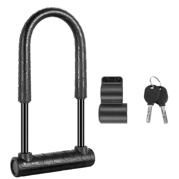 WEST BIKING Bicycle Lock Motorcycle Electric Car Anti-Theft Lock, Specification: Long U-shaped Lock