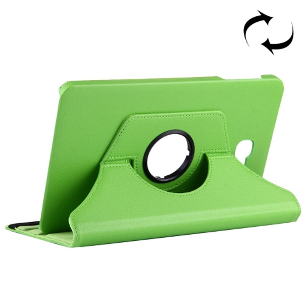 For Galaxy Tab A 10.1 / T580 Litchi Texture Horizontal Flip 360 Degrees Rotation Leather Case with Holder(Green)