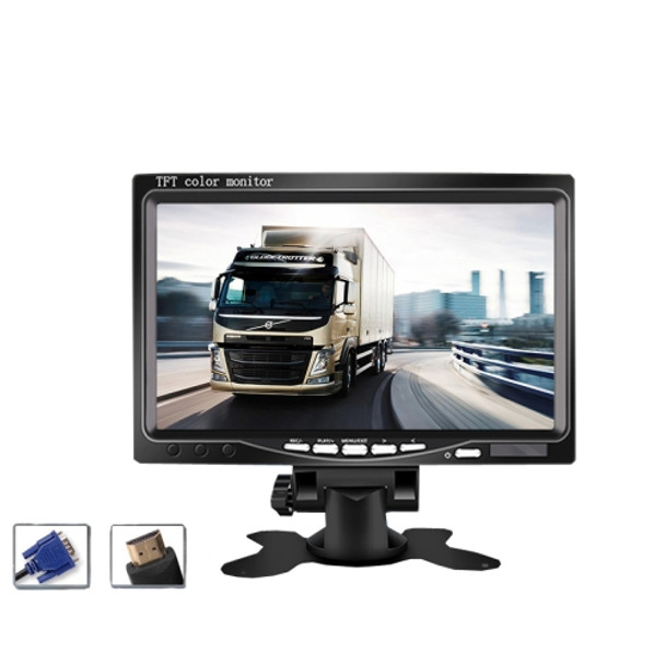 YB-700A-1 7 Inch 12/24V HD Car Monitor Display HDMI VGA AV Interface Home Computer Video Player Resolution: 1024 x 600