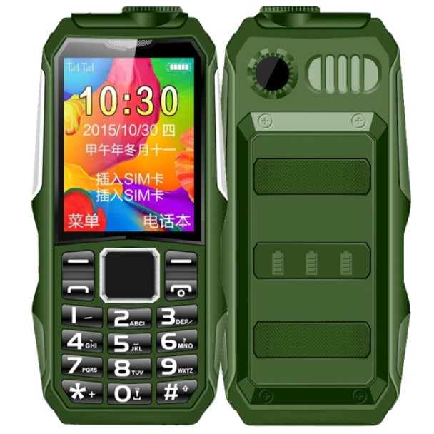 HAIYU H1 Triple Proofing Elder Phone, Waterproof Shockproof Dustproof, 1200mAh Battery, 1.8 inch, 21 Keys, LED Flashlight, FM, Dual SIM (Green)