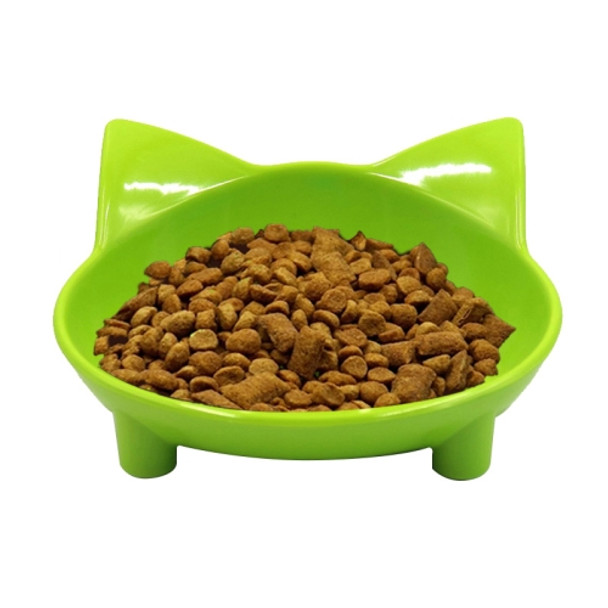 Pet Bowl Non-slip Cute Cat Type Color Cat Bowl Pet Supplies(Green)
