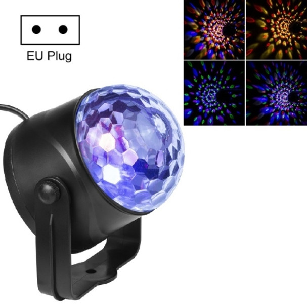MGY-019 6W Remote Control LED Crystal Magic Ball Light Colorful Rotating Stage Laser Light, Specification: EU Plug