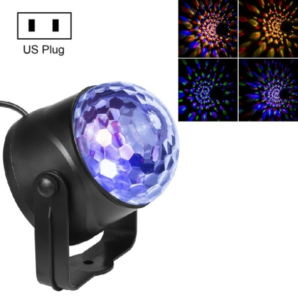 MGY-019 6W Remote Control LED Crystal Magic Ball Light Colorful Rotating Stage Laser Light, Specification: US Plug