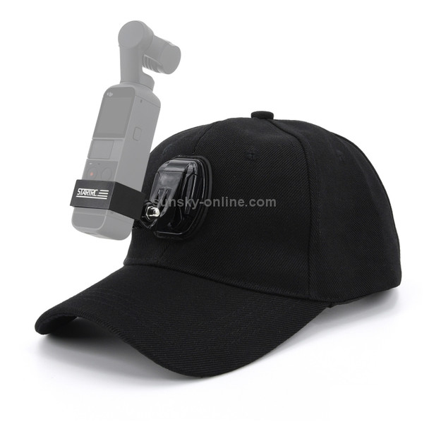 STARTRC Baseball Hat with J-Hook Buckle Mount & Screw for  DJI OSMO Pocket 2(Black)