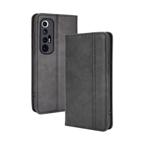 For Xiaomi Mi 10S Magnetic Buckle Retro Crazy Horse Texture Horizontal Flip Leather Case with Holder & Card Slots & Photo Frame(Black)
