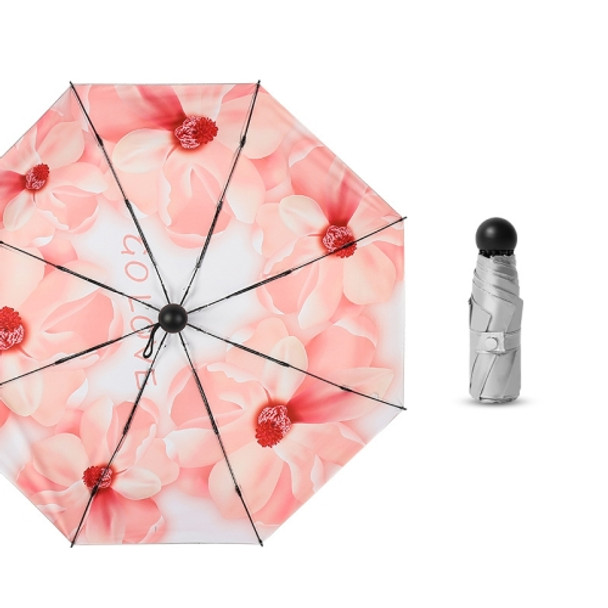 Five-fold Capsule Titanium Silver Umbrella Sun Protection and UV Protection Sun Umbrella(Summer Bloom)