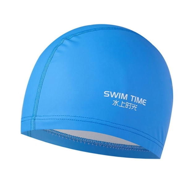 PU Coated Waterproof Enlarged Swimming Cap for Adult Men and Women(Blue)