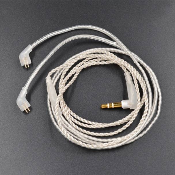 3.5mm Twist Texture Silver-plated Audio Earphone Cable Applicable to KZ ED12(Silver)