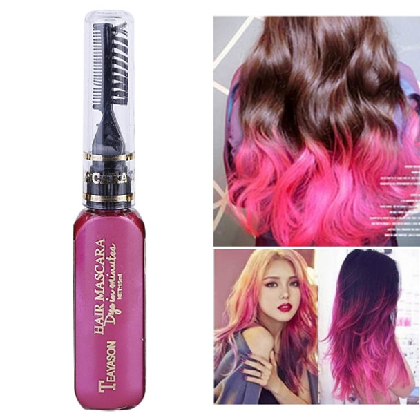 One-time Hair Temporary Color Hair Dye Non-toxic DIY Hair Color Mascara Dye Cream Hair(Rose Red)