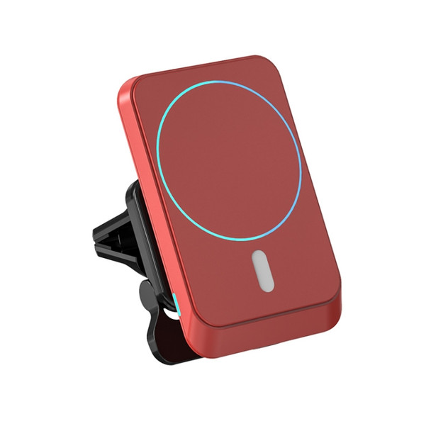 JJT-969 15W Max Output MagSafe Magnetic Car Air Outlet Bracket Wireless Charger for iPhone 12 Series(Red)