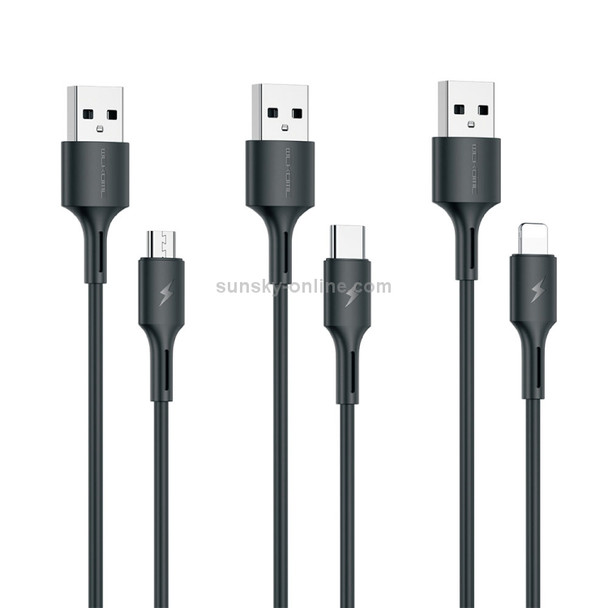 WK WDC-136 USB to 8 Pin 3A Fast Charing Data Cable(Black)