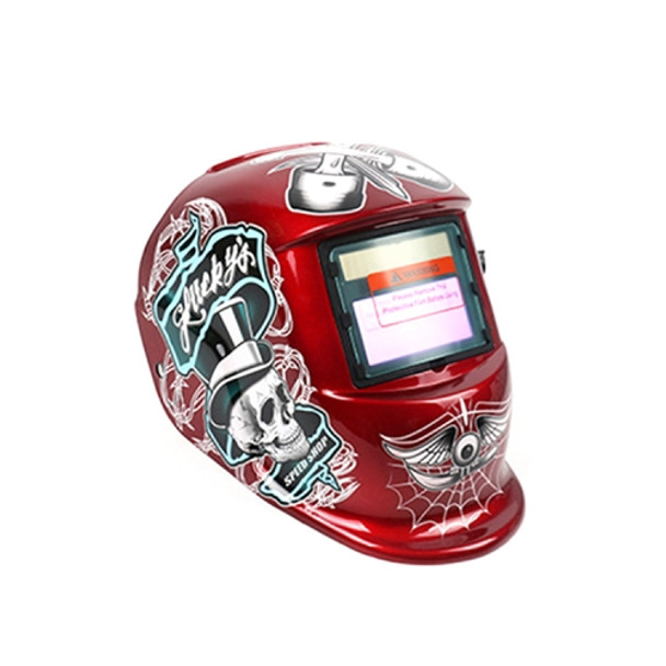 Solar Automatic Darkening Welding Mask Argon Arc Welding Helmet(Red Pirate)