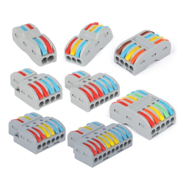 4 PCS SPL-63 3 In 6 Out Colorful Quick Line Terminal Multi-Function Dismantling Wire Connection Terminal