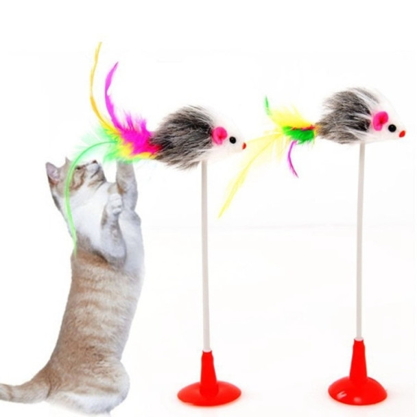 2 PCS Cat Toy Vertical Bangs Sucker Mouse Funny Cat Stick