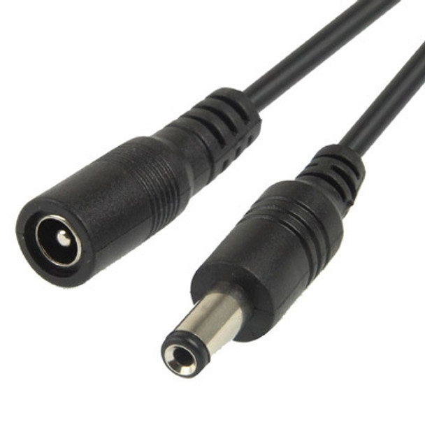 5.5 x 2.1mm DC Power Female Barrel to Male Barrel Connector Cable for LED Light Controller, Length: 1m(Black)