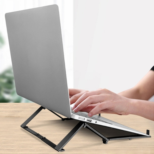FB01 Portable Mini Foldable Multifunctional Laptop Cooling Bracket(Black)