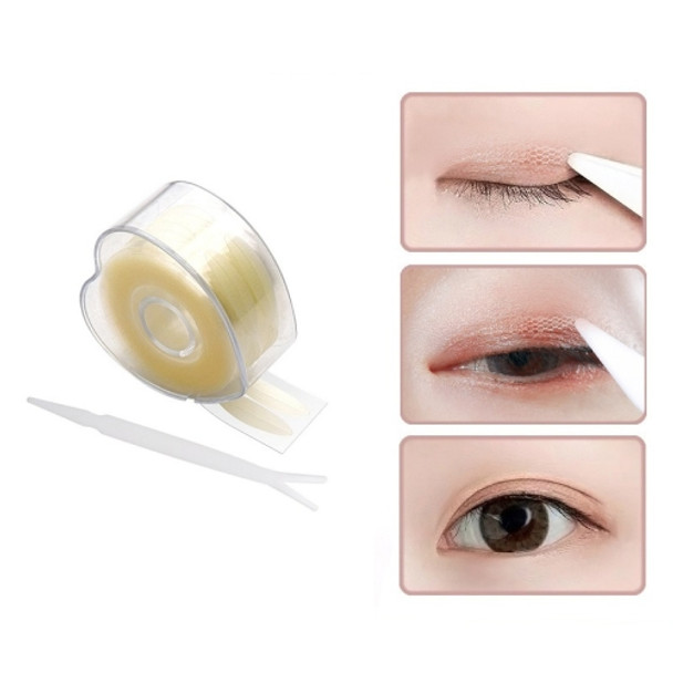 3 PCS Lace Mesh Double-Sided Seamless Invisible Natural Waterproof Double Eyelid Sticker(Love Skin Color-L Type)