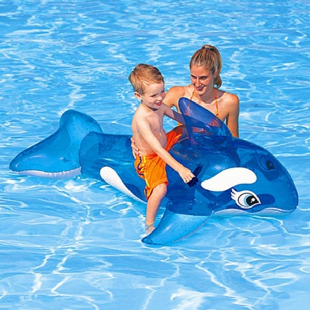 Summer Water Fun Inflatable Blue Whale Shaped Pool Ride-on Swimming Ring Floats, Size: 151*117cm