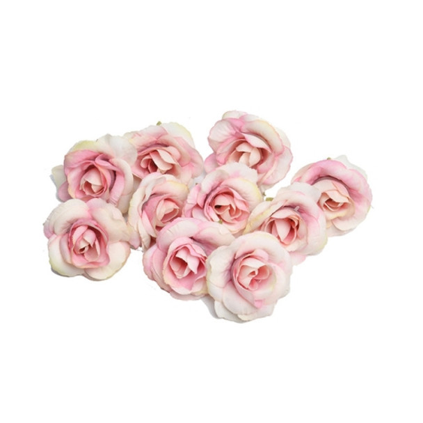 10 Sets 4cm Artificial Flower Silk Rose Flower Head for Wedding Party Home Decoration(Light Pink)