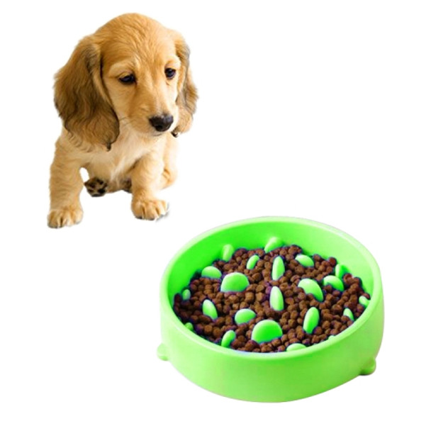 Pet Bowl Preventing Choking PP Materia Bowl (Green)