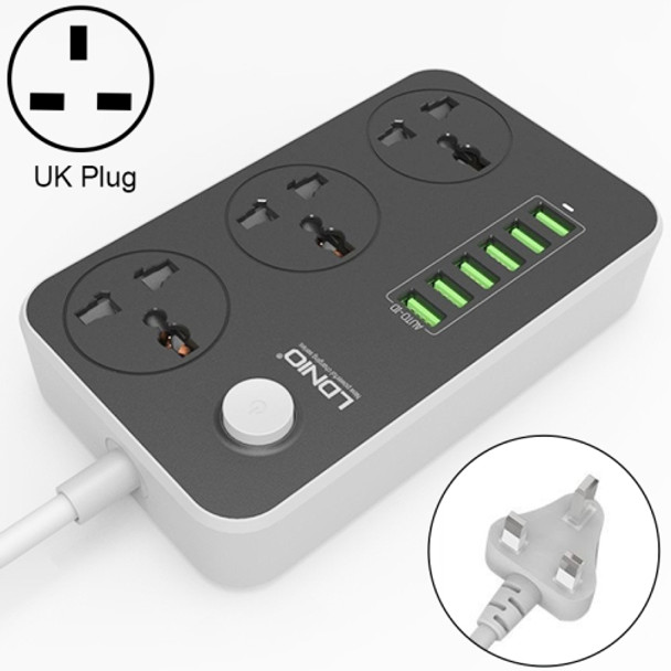 LDNIO SC3604 6 x USB Ports Multi-function Travel Home Office Socket, Cable Length: 2m, UK Plug