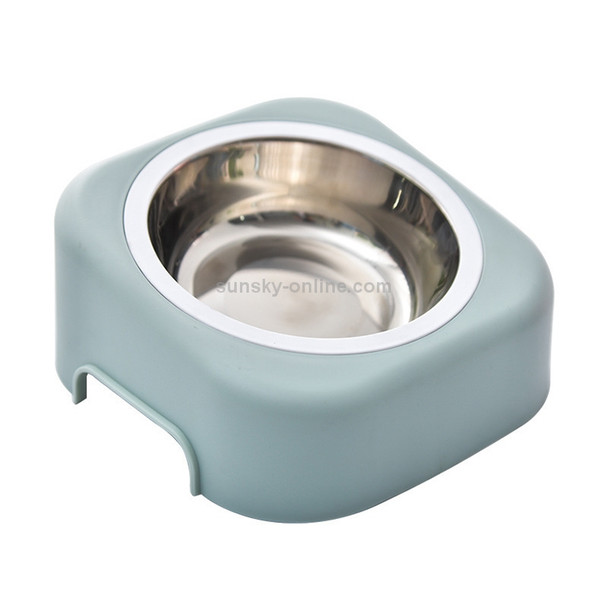 Pet Stainless Steel Bowl Dog Cat Slope Food Bowl(Blue)