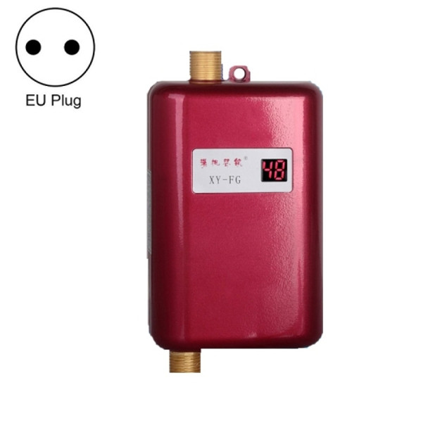 Stainless Steel Instant Kitchen And Bathroom Mini Electric Water Heater(EU Plug 220V Red)