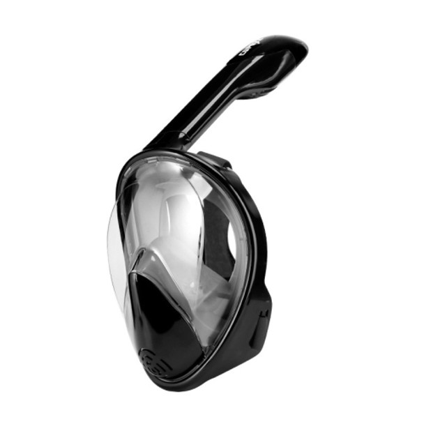 COPOZZ Snorkeling Mask Full Dry Snorkel Swimming Equipment, Size: L(Black)