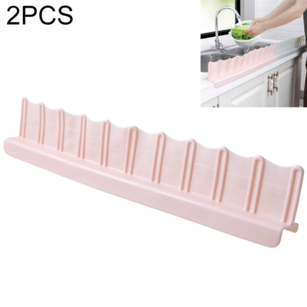 2 PCS Household Sink Suction Cup Water Baffle Kitchen Pool Table Splash-proof Oil Barrier(Pink)