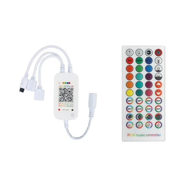 WiFi Smart 4 Pin RGB LED Strip Light Contoller APP Remote Voice Control Works with Alexa Echo, 5-24V, type:WiFi 40-keys Controller