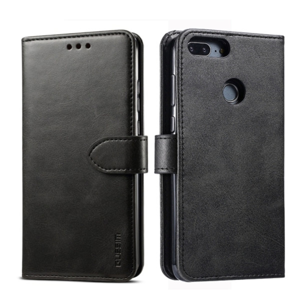 For Huawei P Smart GUSSIM Business Style Horizontal Flip Leather Case with Holder & Card Slots & Wallet(Black)