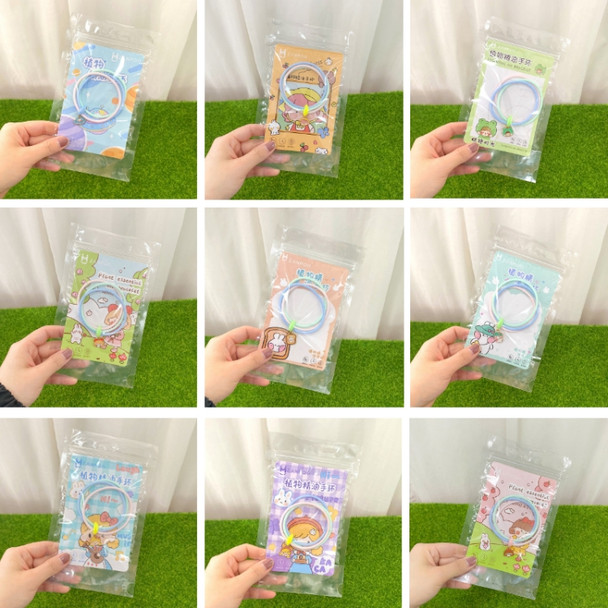 6 PCS Summer Children Plant Essential Oil Mosquito Repellent Bracelet Outdoor Mosquito Repellent Bracelet(Frog Girl)