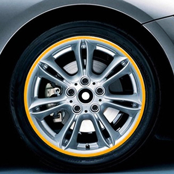 Color 17 inch Wheel Hub Reflective Sticker for Luxury Car(Yellow)