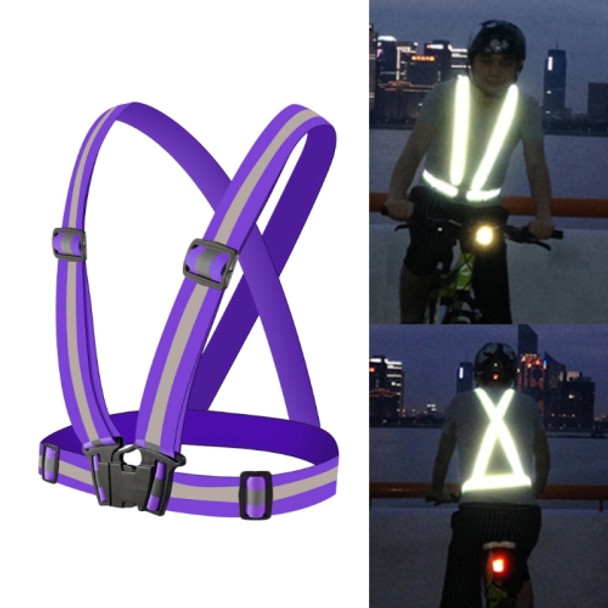 Night Riding Running Flexible Reflective Safety Vest(Purple)