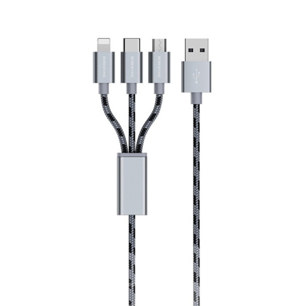 Borofone BX24 Ring Current USB-C / Type-C + 8 Pin + Micro USB to USB Weave Charging Data Cable for iPhone, iPad, Galaxy, Huawei, Xiaomi, HTC, Sony and Other Smartphones